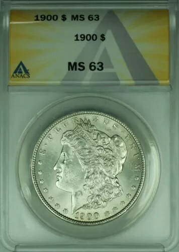 1900年 モルガン銀貨 1ドル硬貨 ANACS MS-63 (45)