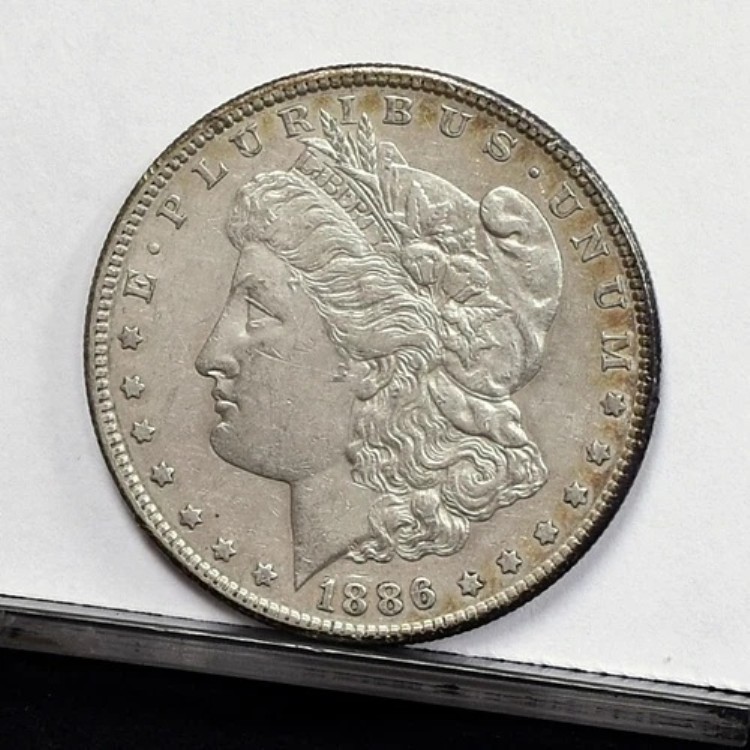 1886-S モルガン・ダラー - AU 詳細、オールド・クリーン (#57084-L)