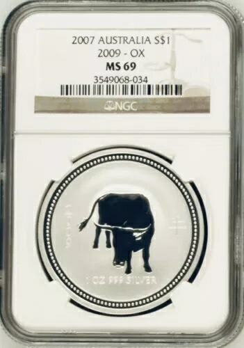 2007年 丑年 オーストラリア 1ドル 2009年 NGC MS 69 特別年｜WORLD RESOURCE【KING店】