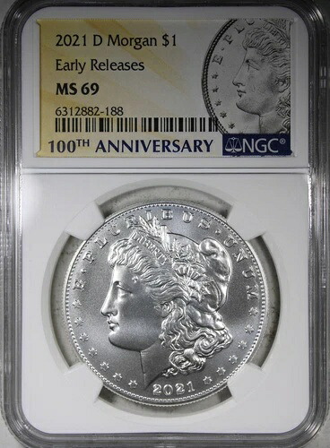 2021-D モルガン・ダラー NGC MS69 早期リリース キーデートコイン