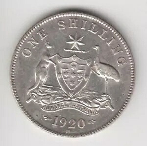 オーストラリア 1920年 1/- シリング銀貨、ほぼ良好な状態|WORLD RESOURCE【KING店】