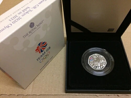 2021 東京オリンピック英国代表チーム 50ペンス銀貨 プルーフ ピエフォート - 発行枚数 1500枚|WORLD RESOURCE【KING店】