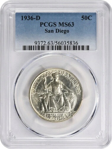 サンディエゴ記念銀貨ハーフドル 1936-D MS63 PCGS｜WORLD RESOURCE【KING店】