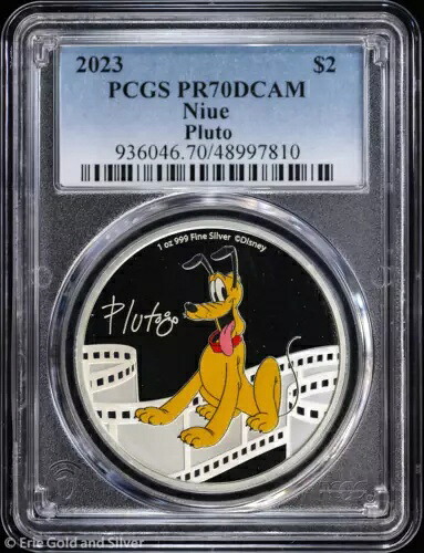 2023年 ニウエ 2ドル 1オンス シルバー プルーフ カラーライズド プルート PCGS PR 70 DCAM | ディズニー|WORLD RESOURCE【KING店】