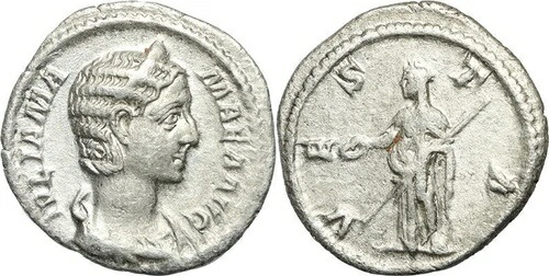 古代ローマのユリア・ママエアの硬貨 AR デナリウス銀貨 - VESTA