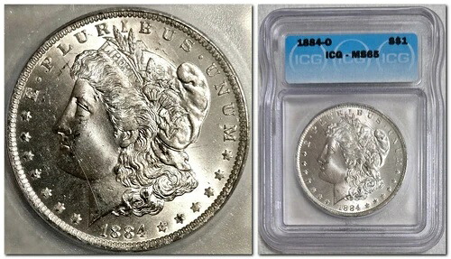 1884-O モーガン シルバー ドル $1、ICG MS65!|WORLD RESOURCE【KING店】