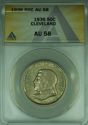 1936年クリーブランド記念銀貨 50セント ANACS AU-58 (44)|WORLD RESOURCE【KING店】