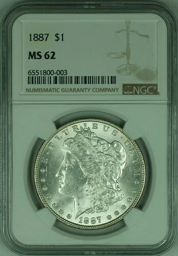 1887年 1ドル モルガン銀貨 NGC MS-62 ベターコイン (21)|WORLD RESOURCE【KING店】