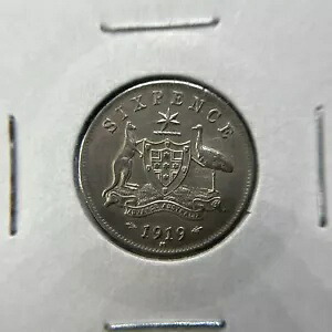 1919年 6ペンス硬貨 - 極上品以上 - ジョージ5世 銀貨 プレデシマル