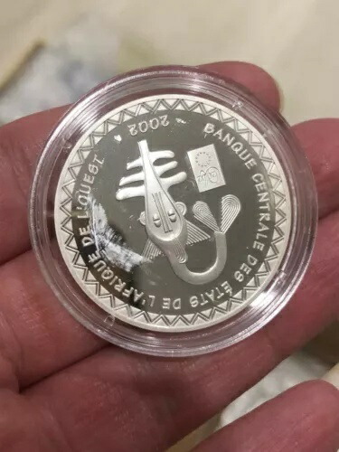西アフリカ諸国 2002年 1000フラン銀貨 プルーフ