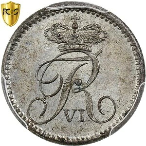 [#869262] デンマーク、フレデリック 6 世、3 リグスバンクスキル、1836 年、アルトナ、シルバー、PCGS、｜WORLD RESOURCE【KING店】