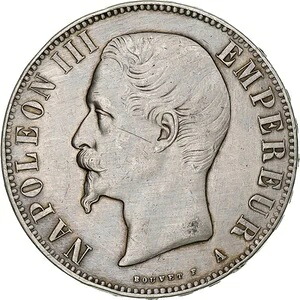 [#1183977] フランス、ナポレオン3世、5フラン、1856年、パリ、AU、銀、KM:782.1｜WORLD RESOURCE【KING店】