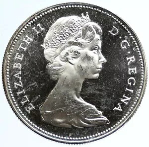 1966年 カナダとイギリス エリザベス2世航海者記念 純正シルバードルコイン i96715｜WORLD RESOURCE【KING店】