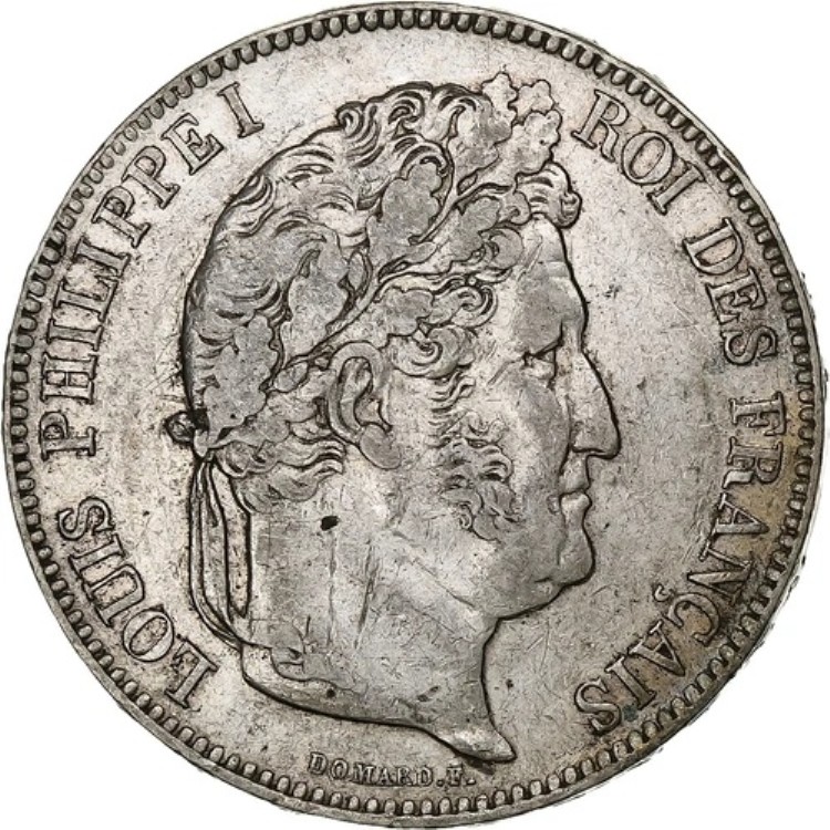 [#1307796] フランス、ルイ フィリップ、5 フラン、1835 年、リール、シルバー、AU、ガドゥリー:67｜WORLD RESOURCE【KING店】