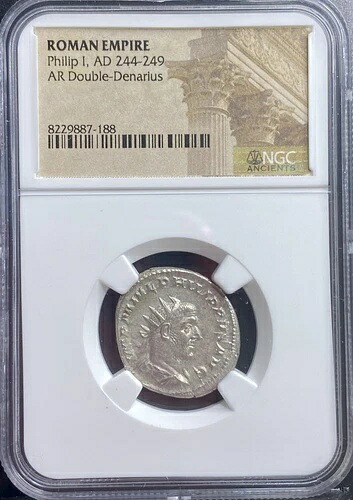NGC ローマ皇帝フィリップ1世(アラブ人)紀元244-249年 古代デナリウス貨幣 本物|WORLD RESOURCE【KING店】