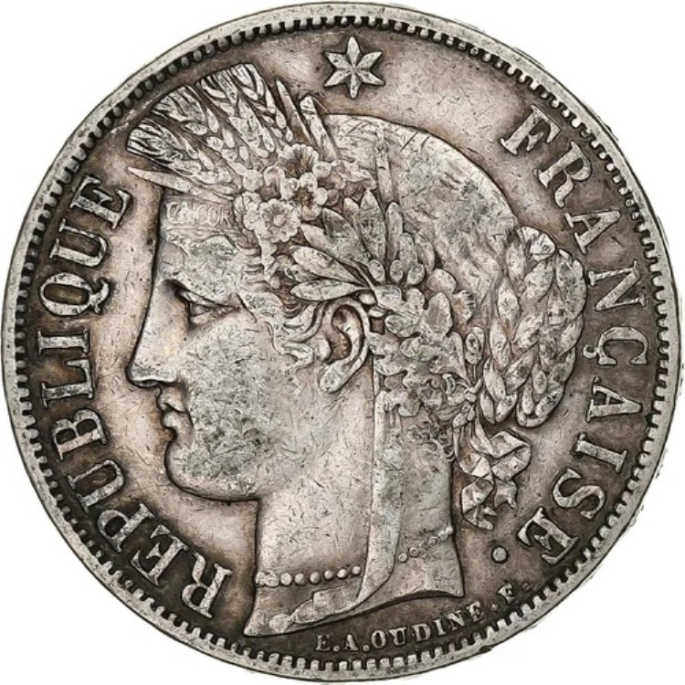 [#1511809] フランス、5 フラン、セレ、1870 年、パリ、シルバー、EF、ガドゥリー:743｜WORLD RESOURCE【KING店】