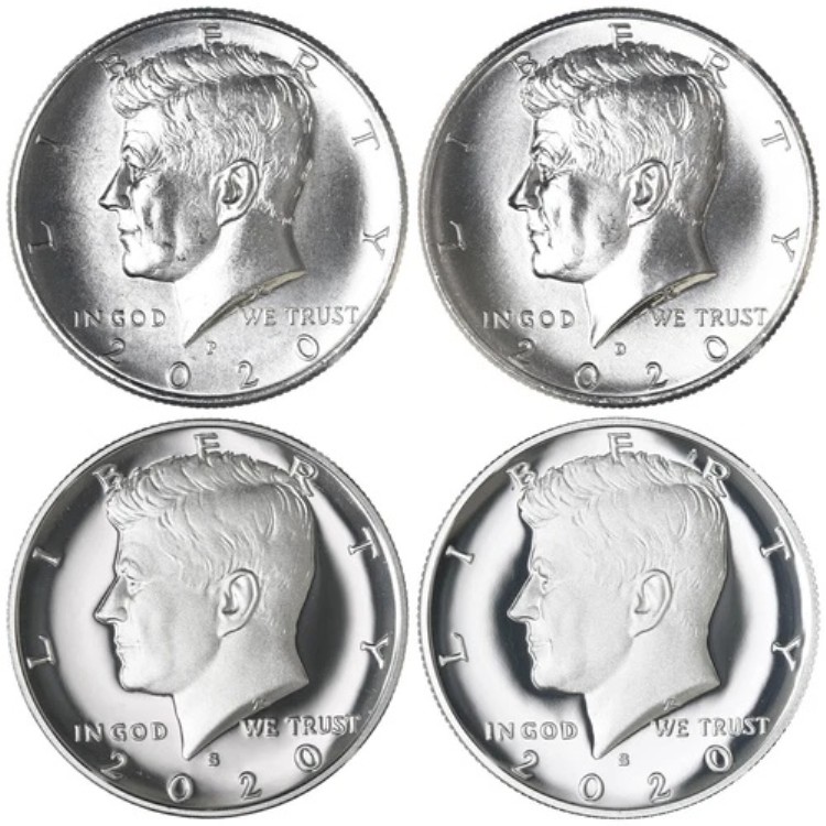 2020年 P D S S ケネディ ハーフダラー イヤーセット シルバー&クラッドプルーフ&BU US 4コインロット|WORLD RESOURCE【KING店】