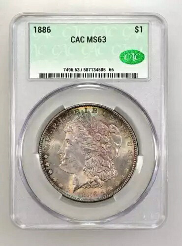 1886年 モルガン銀貨 CACG MS 63 CAC モンスターカラー｜WORLD RESOURCE【KING店】