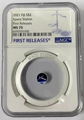 NGC MS70 フィジー 2021 2ドルコイン 宇宙ステーション 銀貨 40mm|WORLD RESOURCE【KING店】