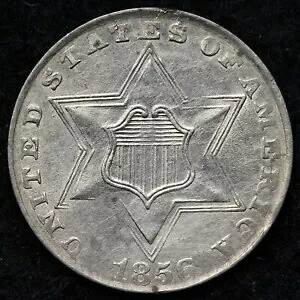 1856年 3セント銀貨 AU+ E160 DQCCM｜WORLD RESOURCE【KING店】