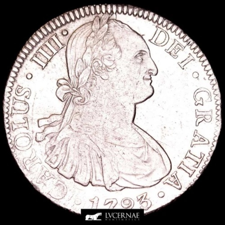 *ルツェルナエ* カルロス 4 世 (1788 - 1808) 8 レアル HISPAN ET IND REX メキシコ 1793 FM｜WORLD RESOURCE【KING店】