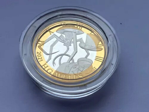 Simply-Coins~ 2021 シルバープルーフ H.G. ウェルズ 2ポンドコイン 2枚|WORLD RESOURCE【KING店】