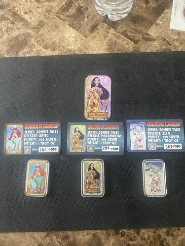 セントルイスミント ゾンビテイルズ 1オンス シルバー アリエル、エルサ、ポカホンタス 各 0.999画像