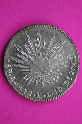 1842 メキシコ MoML 8 Reales Libertad シルバー コイン .903 Fine Authentic & Real 0851N｜WORLD RESOURCE【KING店】