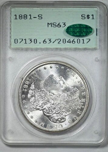 1881-S モルガン・ダラー $1 PCGS ラトラー MS63 CAC｜WORLD RESOURCE【KING店】