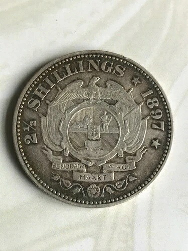 1897年南アフリカ2 1/2シリングシルバー925)14.14g 32.3 mm KM# 7 ~素晴らしい｜WORLD RESOURCE【KING店】