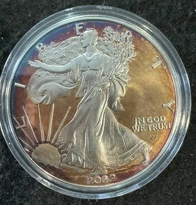 2022年 アメリカンイーグル レディリバティ レインボートーニング 1オンス .999 シルバーコイン COA #A795｜WORLD RESOURCE【KING店】