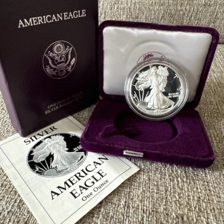 1989年 南米 1オンス シルバーイーグルドル プルーフ 米国造幣局発行 品質保証書と箱付き｜WORLD RESOURCE【KING店】