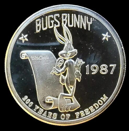1987年 ルーニー・テューンズ バッグス・バニー 憲法記念 1オンス .999 銀貨｜WORLD RESOURCE【KING店】