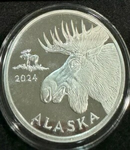 2024年アラスカ州産ブルムース1オンス.999銀貨｜WORLD RESOURCE【KING店】