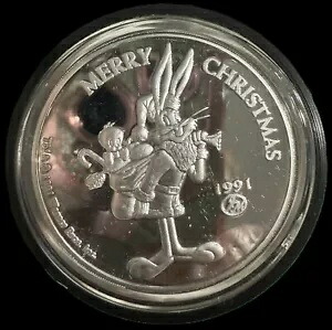 1991年 バッグス・バニー クリスマスホリデー記念 1オンス .999 シルバーコイン｜WORLD RESOURCE【KING店】