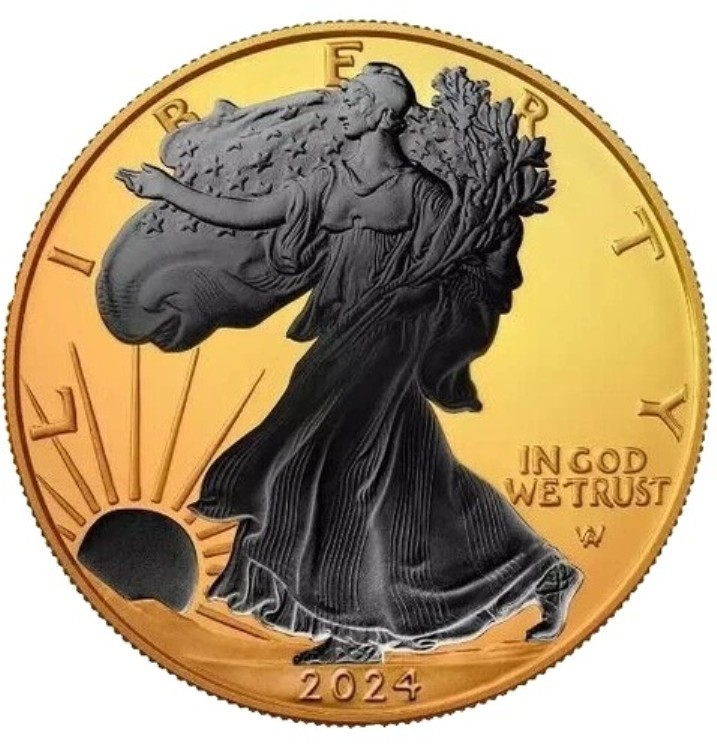 2024年 アメリカンイーグル レディリバティ ルテニウム 1オンス .999 シルバーコイン 24金メッキ｜WORLD RESOURCE【KING店】