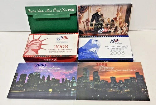 米国造幣局セット 1998年プルーフ + 2008年クォーター + 2008年プルーフ + 2008年造幣局セット ML｜WORLD RESOURCE【KING店】
