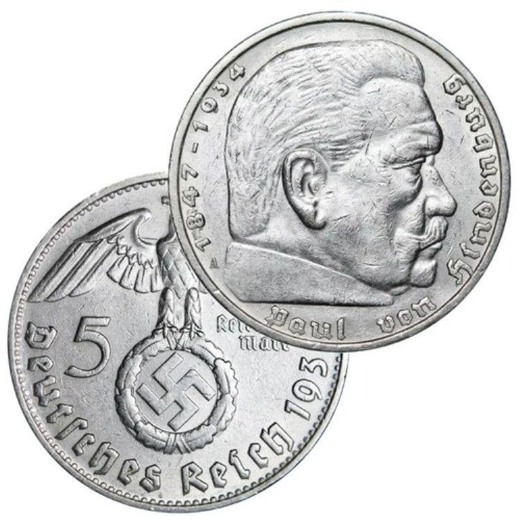 楽天市場】5 マルク 銀貨 ドイツ 第三帝国 ライヒスマルク ニース AU