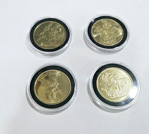 EPCOT ウォルト・ディズニー・ワールド ゴールド・メダリオン・コイン 4枚セット (アナと雪の女王、レミーのおいしいレストラン)画像