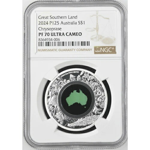 2024年 オーストラリア グレートサザンランド クリソプレーズ 1オンス 銀貨 NGC PF 70 UCAM｜WORLD RESOURCE【KING店】