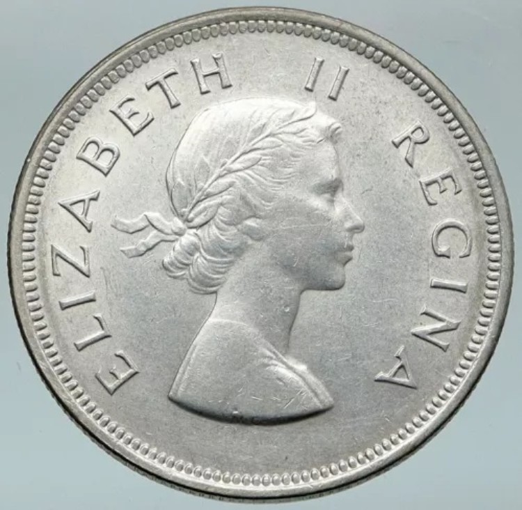 1955年 南アフリカ 英国 エリザベス2世 オールドシルバー 2 1/2シリングコイン i87091｜WORLD RESOURCE【KING店】