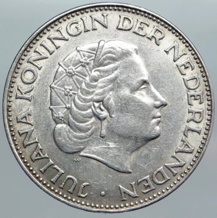 1960年 オランダ王国 ジュリアナ女王 真正銀貨 2 1/2 グルデン i89011｜WORLD RESOURCE【KING店】