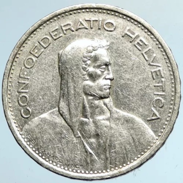 1953年 B スイス建国の英雄ウィリアム・テル 5フラン 銀貨 i101546｜WORLD RESOURCE【KING店】