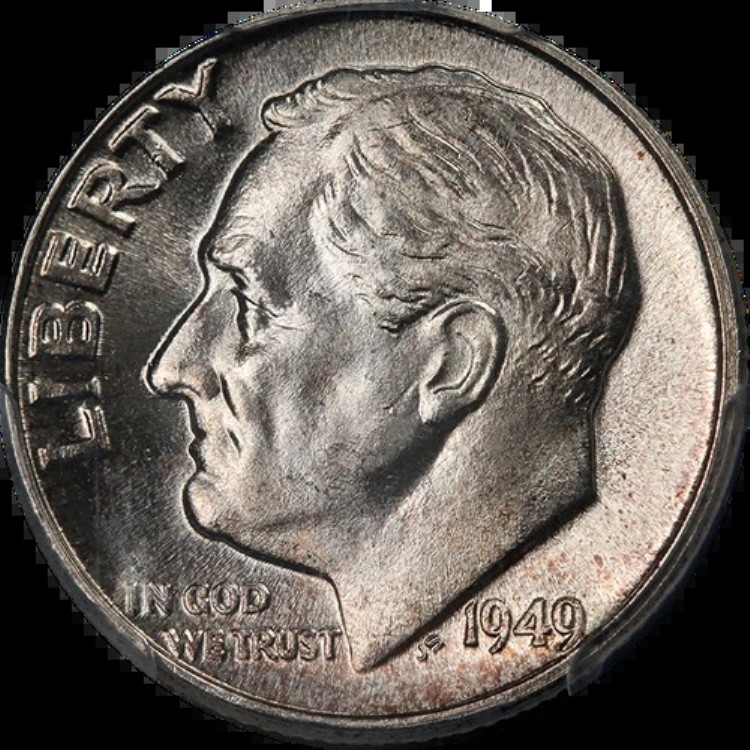 1949-P ルーズベルト ダイム PCGS MS66 FB ブレイジングホワイトジェム 素晴らしい外観｜WORLD RESOURCE【KING店】