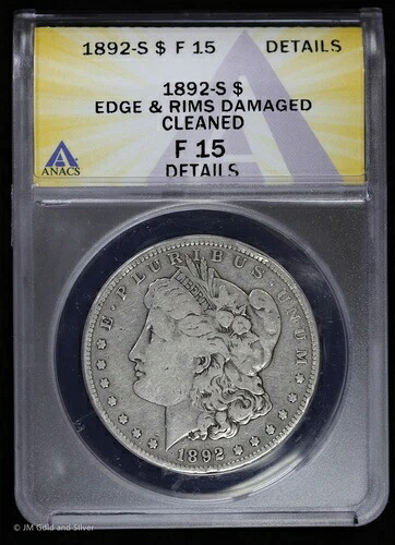 1892-S 1ドルモルガン銀貨 ANACS F 15 詳細｜WORLD RESOURCE【KING店】