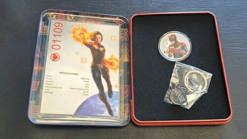 2019年 フィジー 1ドル キャプテン・マーベル 1オンス プルーフ銀貨｜WORLD RESOURCE【KING店】