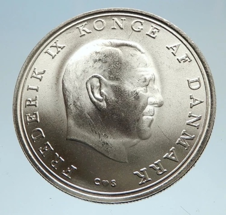 1968年 デンマーク国王フレデリック9世 銀貨 アン・マリー王女結婚記念コイン i75149｜WORLD RESOURCE【KING店】