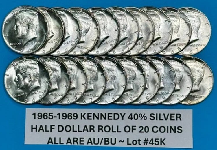 1965-1969 ケネディ ハーフ ダラー コイン 20 枚セット AU/BU コイン ~ すべて 40% シルバー #45K｜WORLD RESOURCE【KING店】