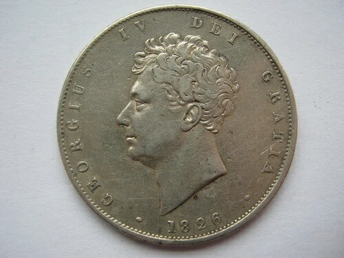 1826年製 シルバー ハーフクラウン VF クリーニング済み｜WORLD RESOURCE【KING店】