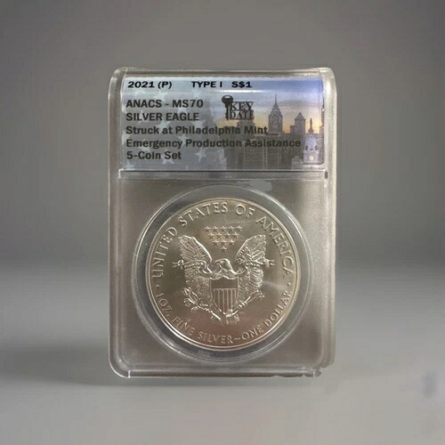 2021年 (P) シルバーイーグル タイプ1 $1 MS70 ANACS キーデート ? フィラデルフィア｜WORLD RESOURCE【KING店】